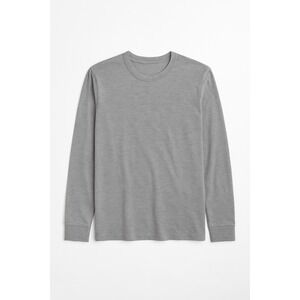 KOTN‎ Women's Gray Long Sleeve Crew Neck T-Shirt Top Basic Casual l-Size XS